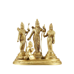 Pure Brass Ram Darbar Idol | 7" x 7" x 4" (17.8 x 17.8 x 10.2 cm) | 2 kg Matte Finish Divine Art | Compact Sacred Murti | Premium Collection